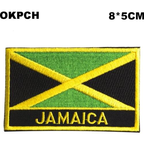 Jamaica Flag patcheswork fabric embroidery patch in Patches iorn patches for clothing flower PT0197-R