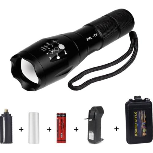 Portable Led Flashlights 5 Modes 18650 OR AAA Battery High Power Zoomable Rechargeable Camping Tactical T6 Waterproof Flashlight
