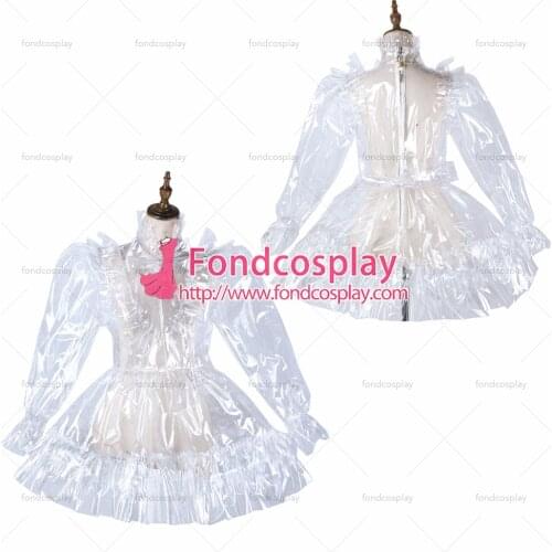 Sissy maid clear pvc dress lockable Uniform cosplay costume Tailor-made[G2179]