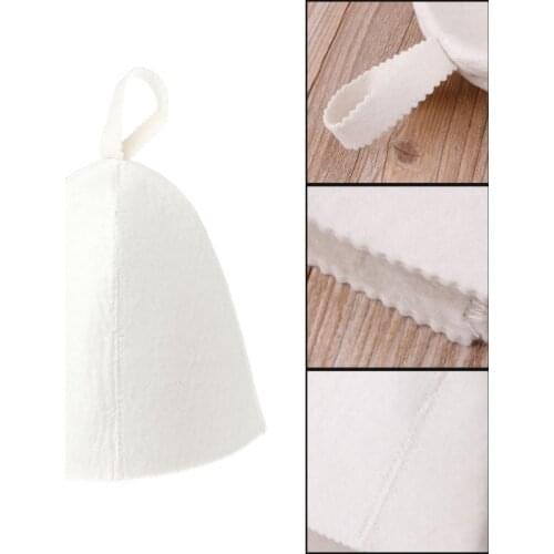White Wool Sauna Hat Anti Heat Cap For Bath House Head Protector Russian Style