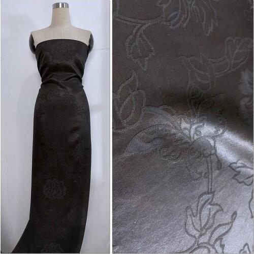 Mulberry Silk 30mm Heavyweight Fabric Dress Heavy Satin Jacquard Fragrant Cloud Yarn Hibiscus Butterfly Flying