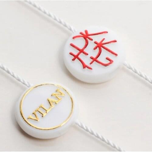Custom hang tag string rope plastic seal rope customized logo garment accessories customized logo cords ropes