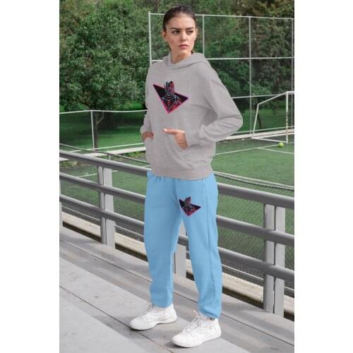 Angemiel Wear Ant Man Women Tracksuit Set Gray Hooded Sweatshirt Blue Sweatpants