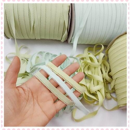 10Yards Green 1cm Width Stretchy Lace Trim Craft Garment Accessories Elastic Laces Fabric for Bra Underwear Straps