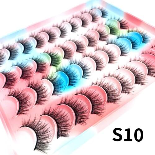 20 Pairs 25 mm 3d Mink Lashes Bulk Faux with Custom Box Wispy Natural Mink Lashes Pack Short Wholesales Natural False Eyelashes