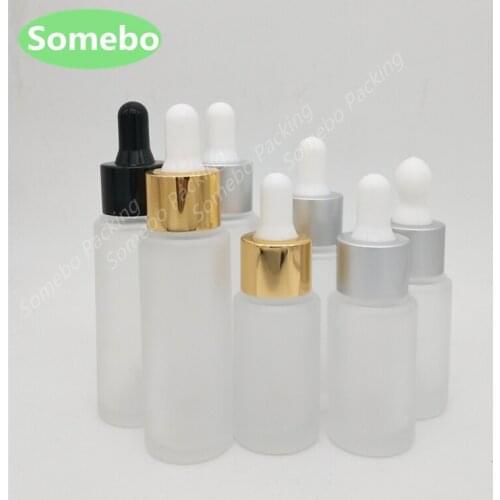 200pcs/lot 20ml 25ml 30ml 50ml Frost Glass Bottle with Dropper Glass Dropper Bottle Essence Bottle