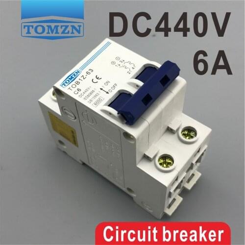 2P 6A DC 440V Circuit breaker MCB C curve