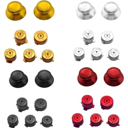 Aluminium Metal Mod Kit Thumbstick Joystick Analog Cap Bullet ABXY Guide Button for Xbox 360 Controller Gamepad Replacement
