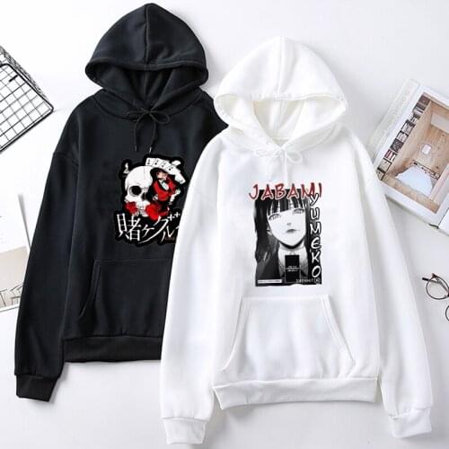 Anime Kakegurui Yumeko Jabami Japanese Funny Cartoon Hoodies Men Unisex Harajuku Streetwear Sweatshirt Hip Hop Cool Hoody Male