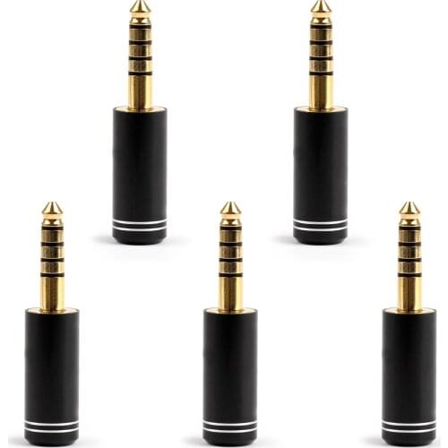 Artudatech 5 Pcs 4.4mm 5Pole Headphone Plug Audio Adapter For Sony NW-WM1Z NW-WM1A Player Black Connector Parts