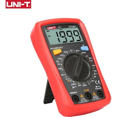 UNI-T UT33D+ Palm Size LCD Auto Digital Multimeters Resistance Mini DMM Meter NCV Voltage Current Capacitance Tester