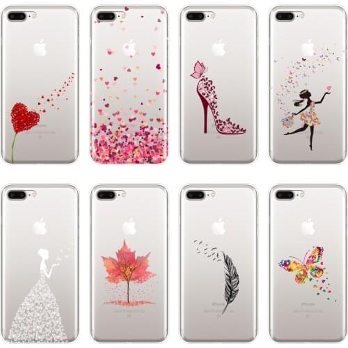 TPU Back Cover For iPhone 6 S 6S 7 8 X XR XS Max Black Heart Girl Love Shoes Soft Silicone Phone Case For iPhone 6 S 6S 7 8 Plus