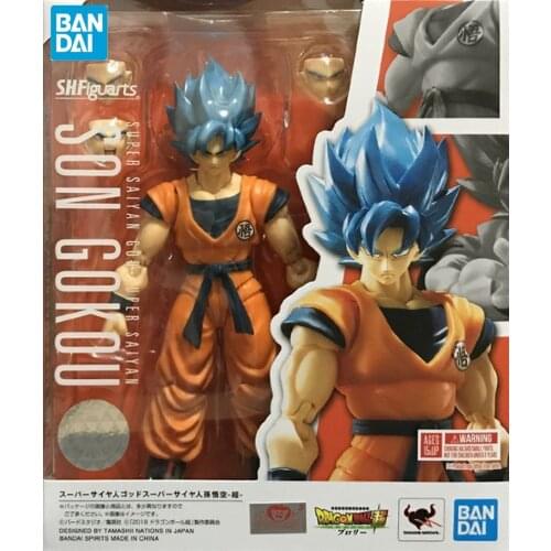 Original Figure Blue Hair Son Goku Super Saiyan God SS Dragon Ball Z SHF Action Figure Dragon Ball SUPER Collectible Toy For Kid