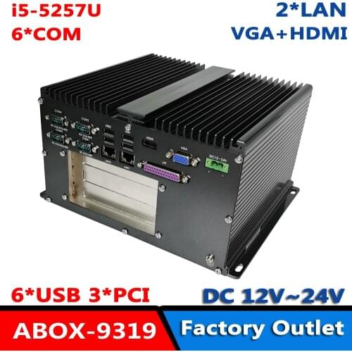 Gen5 I5-5257U 3*PCI LPT 2*RS 232 422 485 Rugged Fanless BOX PC