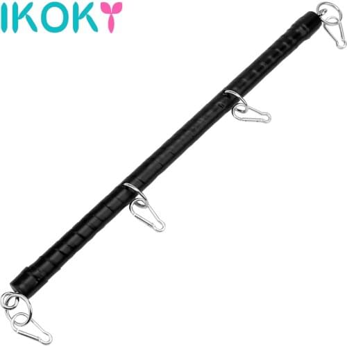 IKOKY Unisex Hand Ankle Shackles Sex Toy Cuffs Fetish Restraints Adjustable Spreader Bar Bondage Set Metal Sex Products