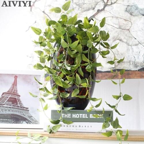 Artificial Plant Green Leaves Fake Silk Leaf Grass Flower For Wedding Home Party Decoration DIY Arrangement Craft Gift