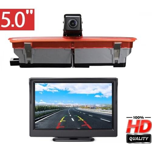 HD 720P Misayaee E9 3rd Brake Light Camera + 5.0'' monitor for Opel Combo D Fiat Doblo 263 Doblo EV Waterproof Rear View Camera