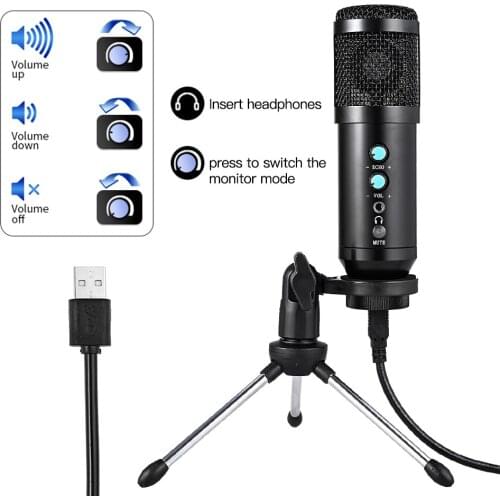 USB Microphone Condenser BM858 Home Studio Recording Microfone Profissional For Laptop PC Karaoke Microfono For Twitch Streaming