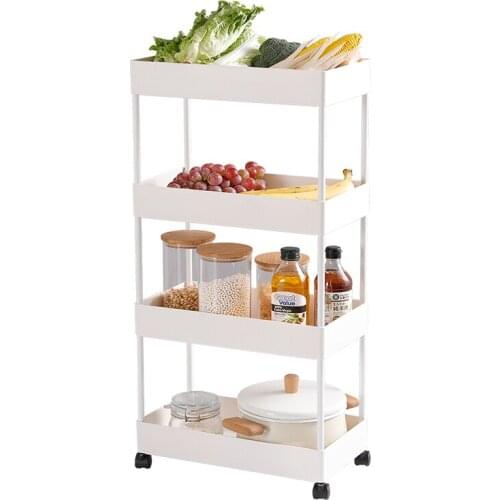 Kitchen quilted storage cabinet cart bathroom bathroom narrow gap storage refrigerator rack