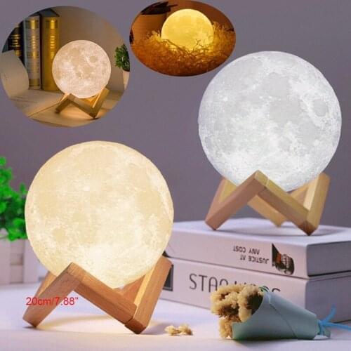 Moon Lamp Moon Light Night Light for Kids Gift for Women USB Charging and Touch Control Brightness 3D Printed Lunar Lamp