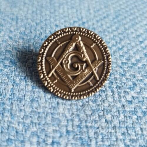 Small Wholesale 10pcs 1" 3D Brass Cheap 1" Masonic Lapel Pin(ANT) Badge Emblem For Freemasons