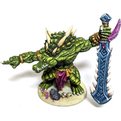 56mm 38mm Resin Model Crocodile Warrior Figure Unpainted
