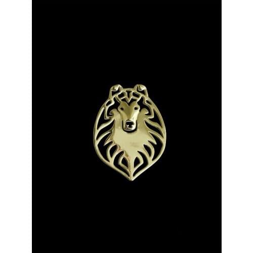 Trendy high quality cute Rough Collie animal brooches plated silver plated men brooches fashion jewelry