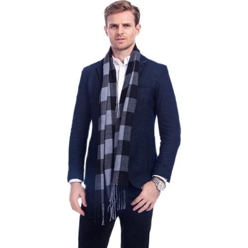 Tassel plaid men scarf winter autumn fashion scarves classical plaid scarf for men imitation cashmere scarve A3A17530
