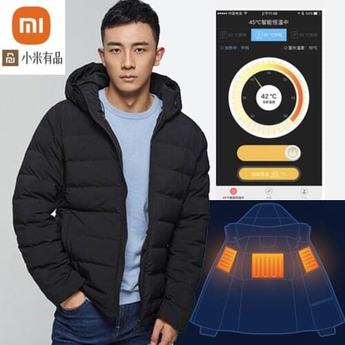 Xiaomi Vancl mens down jacket thickening 2019 new smart app control winter temperature control heating goose down clothing