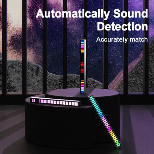 Voice-Activated Rhythm Light Stick 32-Bit RGB Audio Spectrum Bar Pickup Ambient DJ LED Display Rhythm Pulse Colorful Signal