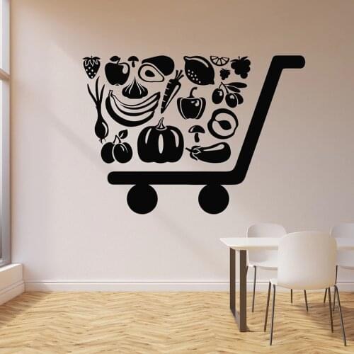 Wall Decal Organic Ecology Food Healthy Fruits Shop Supermarket Interior Decor Vinyl Window Stickers Creative Art Mural M608