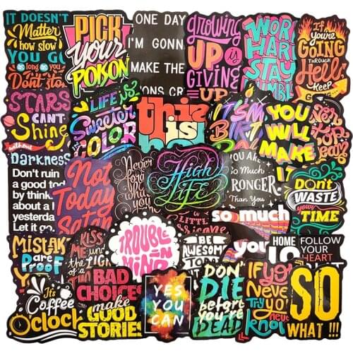 10/30/50pcs/pack Inspirational phrases Creative Graffiti Stickers For Motorcycle Notebook Computer Childrens Toys Refrigerator
