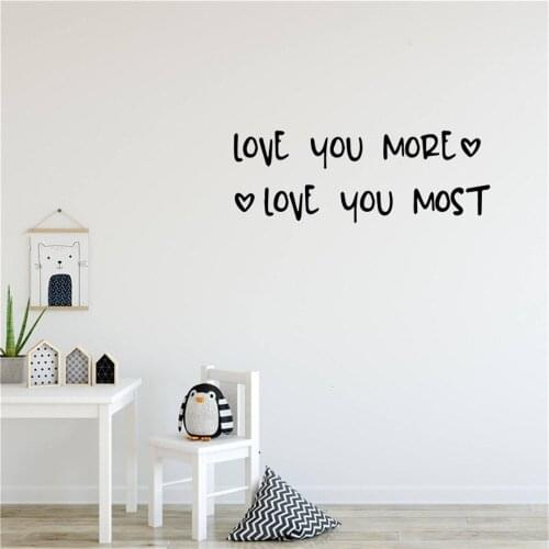 Love You More Wall Sticker Quote Wall Decal Wall Stickers Wallpaper For Kids Rooms Home Decorative Vinyl Stickers Mural ov759