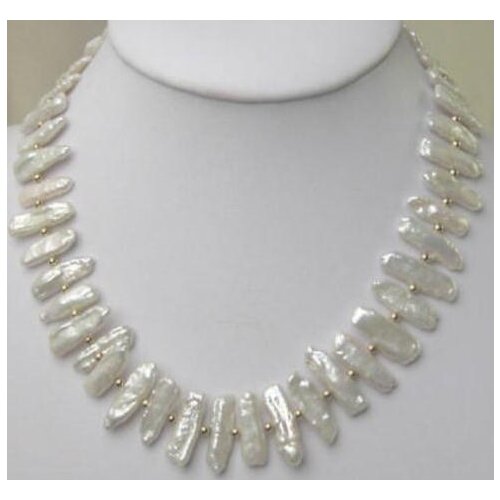 Charming Pearl Jewelry White Color Biwa Pearl Necklace 16-20 inch Handmade Fashion Wedding Birthday Jewelry