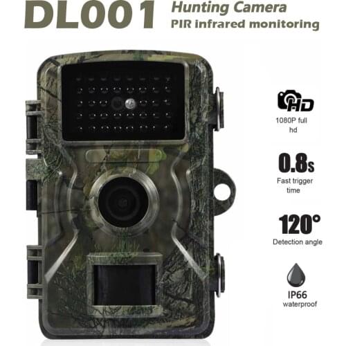 DL001 Hunting Camera 12MP Wildlife Trail Camera HD Waterproof Monitoring Infrared Heat Sensing Night Vision Cam
