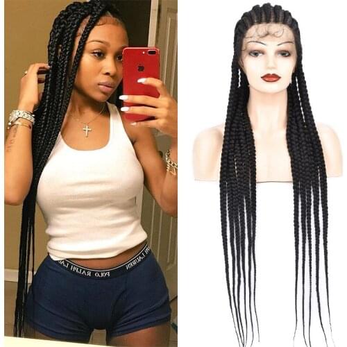 Synthetic Full lace braids wig with 8 braids 32 inches can be opened to make any style