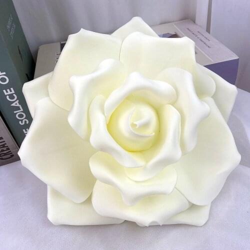 PE Flat Bottom Rose Foam Flower Decoration Home Wall Wedding Background Layout DIY Roses Flower Head Floral Shop Window Layout