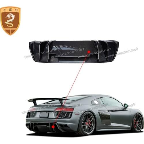 Fit For R8 Real Carbon Fiber Rear Lip DIffuser Bumper Car Modification Carbon Styling Body Kits