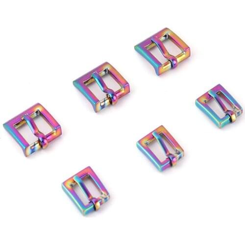 15/20mm Rainbow Metal Adjustable Slide Buckle Dog Collar Strap Buckle Purse Hardware Luggage Belt Buckle Handbag Webbing Leather
