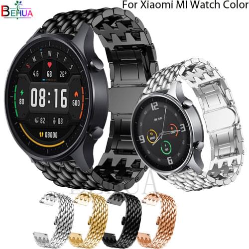 22mm Stainless Steel Watchband Replacement Strap For Xiaomi MI Watch Color Metal Wriststrap For Garmin Vivoactive 4 bracelet