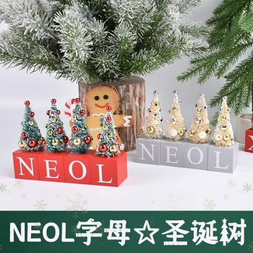 Christmas beads decorations wooden Christmas NOEL letter decorations XMAS decorations tabletop decoration toys
