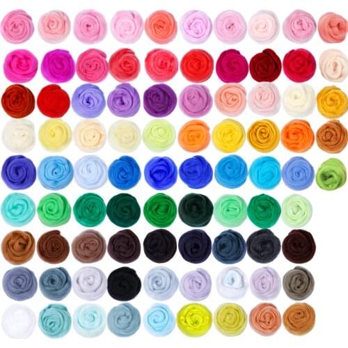 MIUSIE 26 Colors Roving Wool Felting Wool Soft Wool Fibre for Needle Felting and Handcraft DIY Doll Suitable for Women Beginner