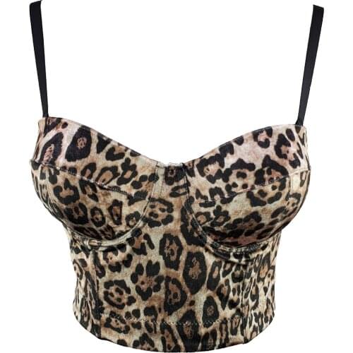 3 Colors New Autumn Women Sexy Leopard Velvet Tops Camisole Ladies Trendy High Street Chic Crop Tops