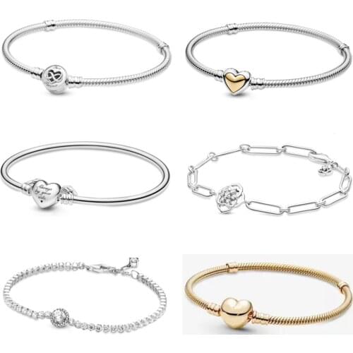 2021 NEW 100% 925 Sterling Silver Mothers Day Limited Collection Chain Bracelet Bangle Fit Women Original Fashion Jewelry Gift