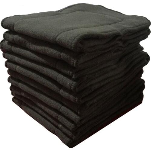 10pcs Cloth Diaper Inserts Bamboo Charcoal Baby Nappies Inserts Liners Couches Lavables Reusable Pocket Diaper Cover Inserts