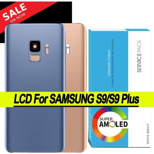 100% Original for SAMSUNG Galaxy S9 Plus S9+ G965 SM-G965F S9 G960 SM-960F Glass Back Battery Cover Rear Door with Camera Lens