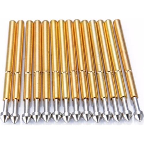 100Pcs Spring Test Probe Pogo Pin P75-E2 1.3mm Conical Head Spring Test Probe 1.0mm Thimble For Test Tools