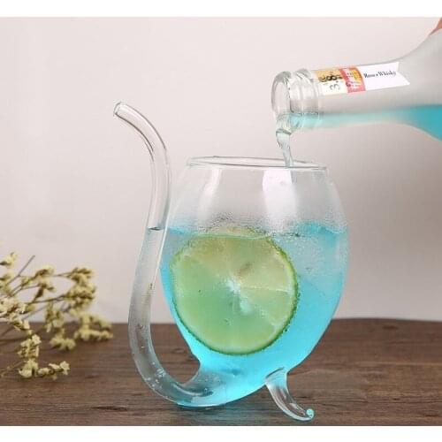 2 Pieces 300ML Kawaii Glass Wine Cups With Straw Original Stranger Things Mugs For Cocktail Champagne Juice Milk Coffee Whiskey