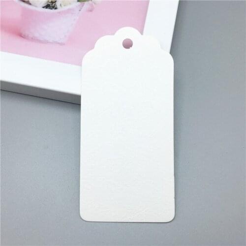 300Pcs/Lot Rectangle Scallop Head Design Series Kraft Paper Hanging 9.5x4.5cm Tags Label Note Price Candy Chocolate Bag New Tags