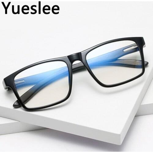 49776 Plastic Titanium Anti Blue Light Retro Square Wooden Glasses Legs Glasses Frame Men Women Optical Fashion Computer Eyeglas